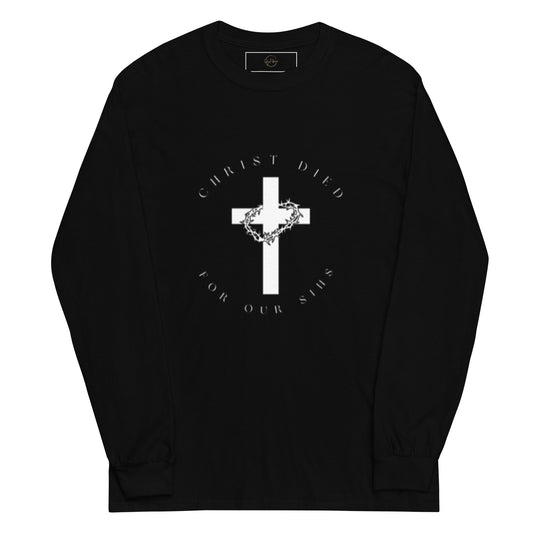 Mannenshirt met lange mouwen Christus stierf voor onze zonden