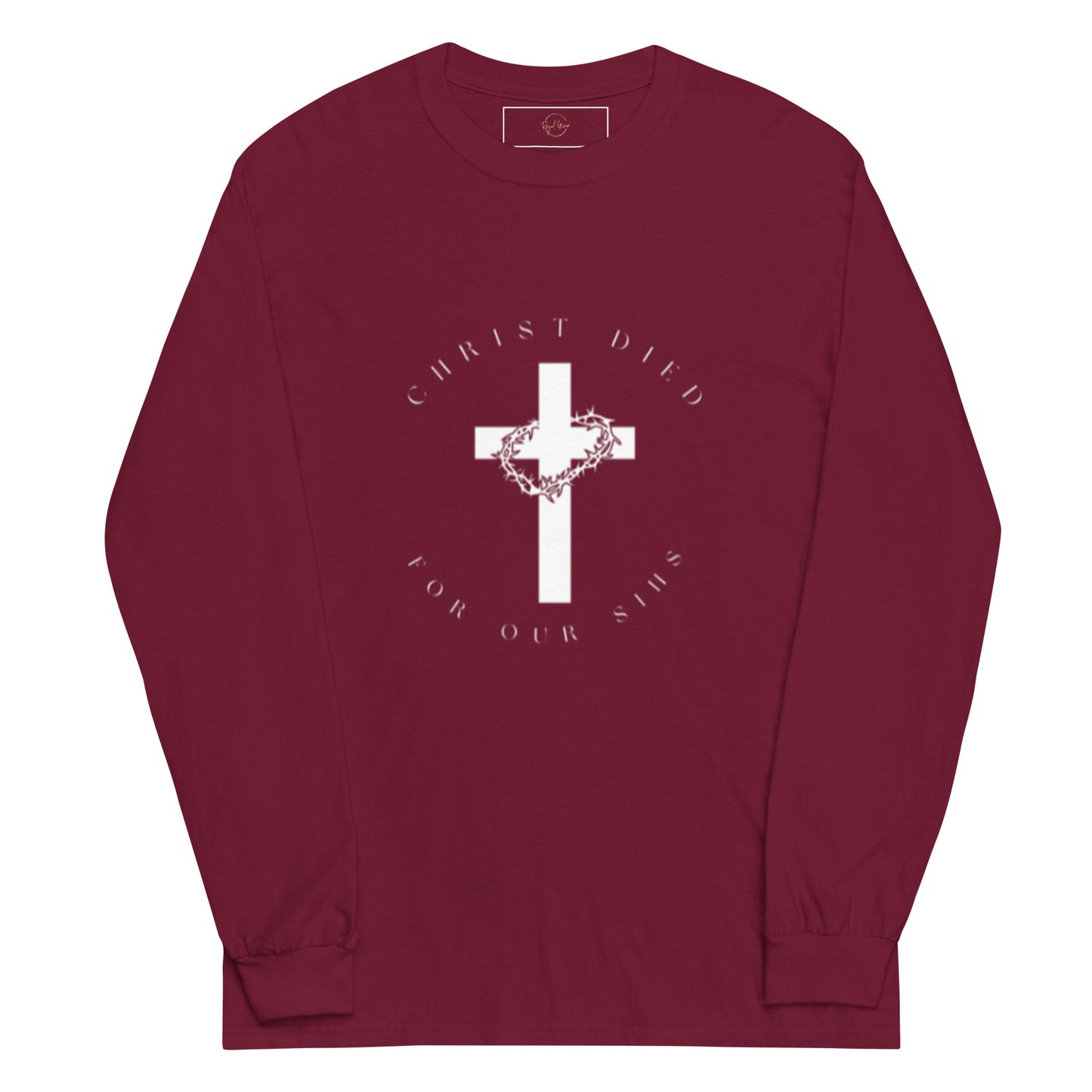 Mannenshirt met lange mouwen Christus stierf voor onze zonden