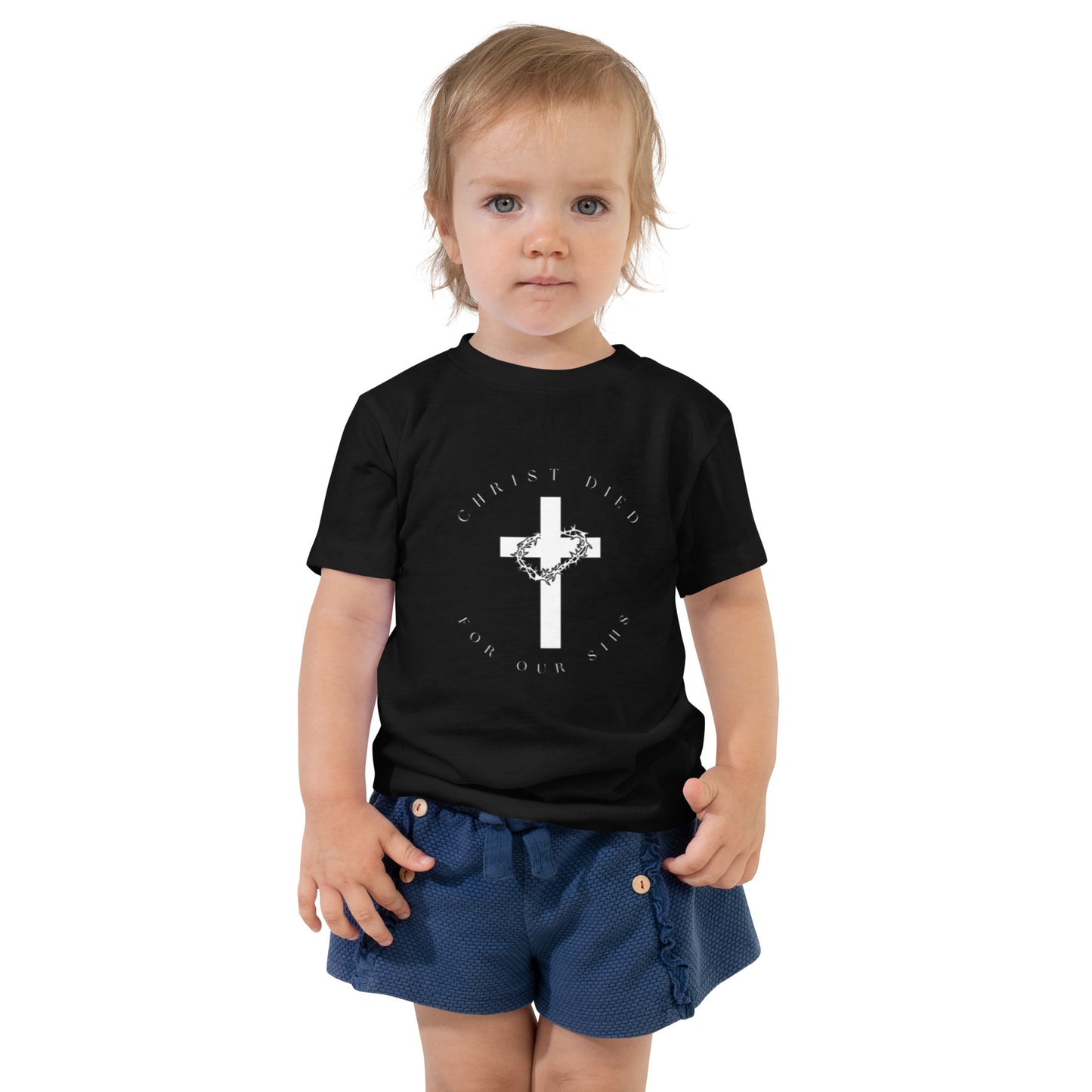 T-shirt met korte mouwen voor peuters Christus stierf voor onze zonden