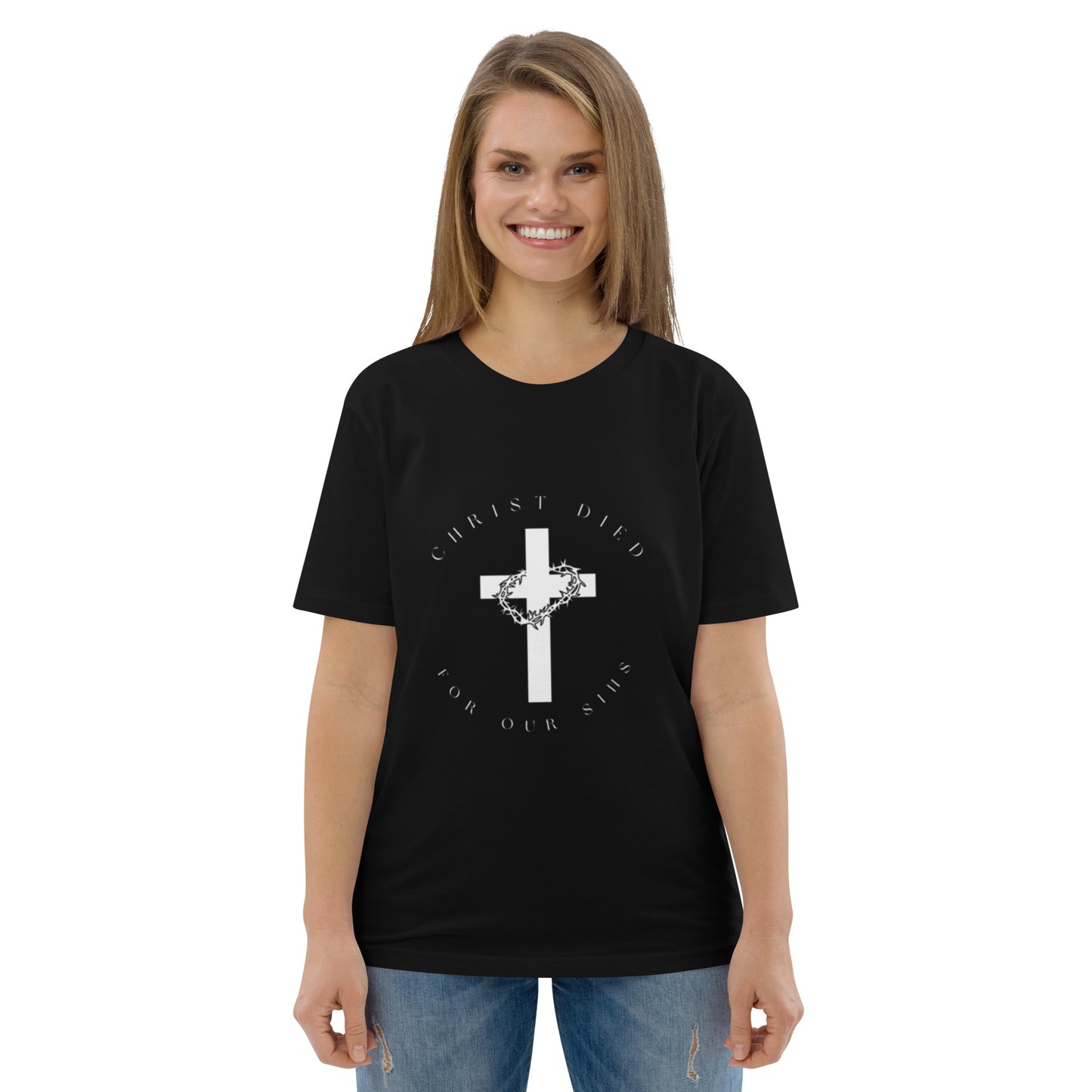 Vrouwent-shirt Christus stierf voor onze zonden