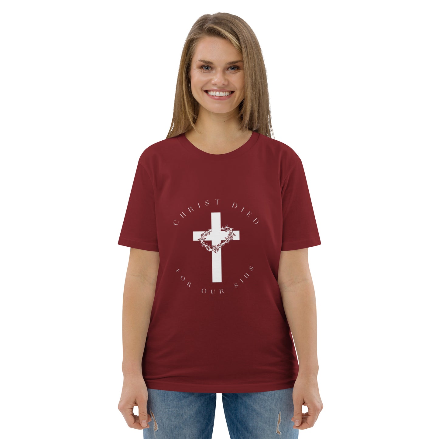 Camiseta mujer Cristo Murió por nuestros Pecados