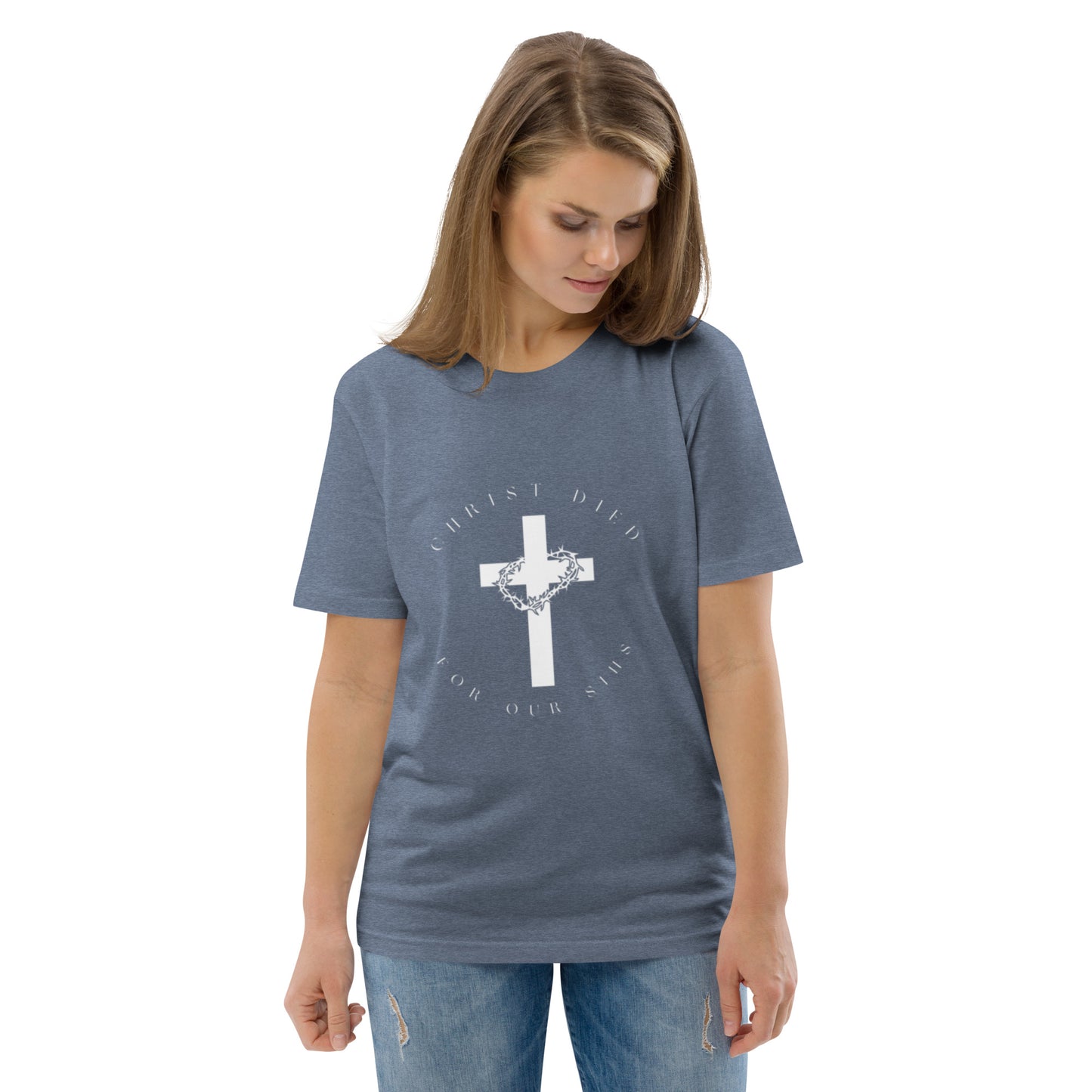 Camiseta mujer Cristo Murió por nuestros Pecados