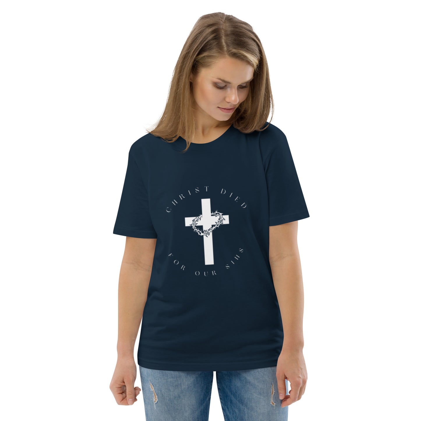 Vrouwent-shirt Christus stierf voor onze zonden